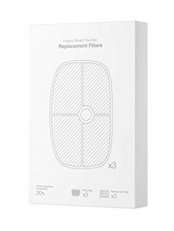 ไส้กรองรุ่นใหม่ สำหรับน้ำพุแมวแบบกรองน้ำอัจฉริยะ PETONEER FRESCO PRO WIFI/ ULTRAพร้อมโฟมกันฝุ่นและตาข่ายมุ้ง (แพ็ค 3 ชุด )