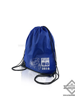 กระเป๋าผ้าร่มหูรูดสะพายหลัง ถุงผ้าหูรูด สกรีนโลโก้