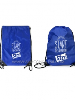 กระเป๋าผ้าร่มหูรูดสะพายหลัง สกรีนโลโก้