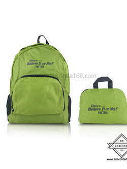 กระเป๋าเป้สะพายหลังพกพาพับเก็บได้ สกรีนโลโก้