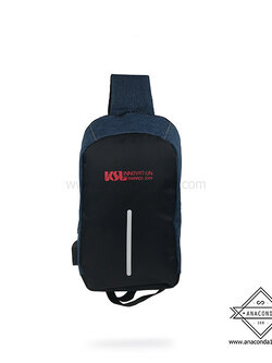 กระเป๋าสะพายข้างนิรภัย Backpack + USB สกรีนโลโก้