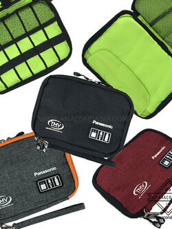 กระเป๋าเก็บสายชาร์จและอุปกรณ์ไอที สองช่องซิป 2tone (Grid IT Bag)