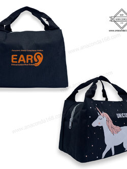 กระเป๋าเก็บอุณหภูมิ ลายการ์ตูน กระเป๋าใส่อาหารกลางวัน ทำโลโก้