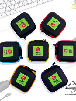 กระเป๋าเก็บสายหูฟัง กล่องใส่หูฟัง รุ่นซิปสี ทำโลโก้