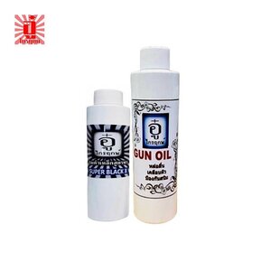 น้ำยารมดำเย็นเหล็กสูตรทา SUPER BLACK X 150ml พร้อมน้ำมันปืน ตรา อู๋ ไกรฤกษ์ รมดำปืน รมดำเหล็ก รมดำมีด